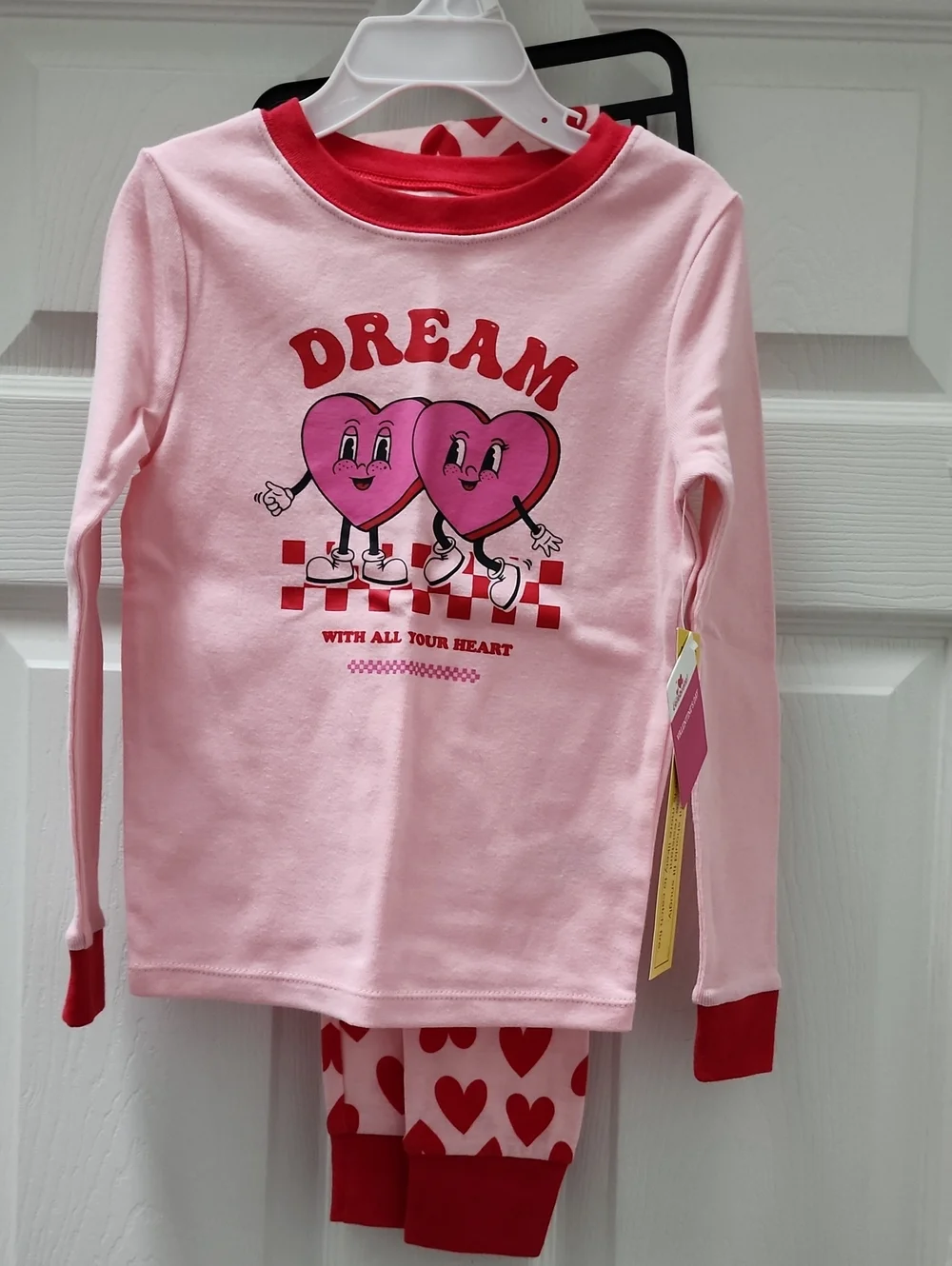 Kids Pink Heart Dream Pajama Set - Long Sleeve(6)NWT